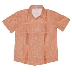 Blue Quail Boys 6 Gameday New 22 Burnt Orange Guayabera Short Sleeve 4 Pocket